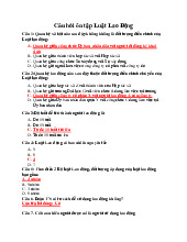 Đề cương môn Luật lao động - Trường Đại học lao động -  xã hội.