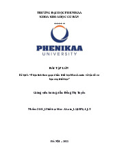 Phân tích theo quan điểm triết học Mác - Lênin về vấn đề cơ bản của triết học | Bài tập lớn học phần Triết học Mác - Lênin nhóm 2 | Trường Đại học Phenikaa