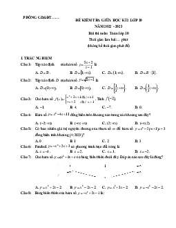 Đề thi giữa học kì 2 môn Toán 10 Kết nối tri thức năm học 2022 - 2023