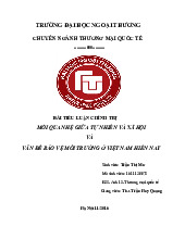 Bài tiểu luận chính trị : Mối quan hệ giữa tự nhiên và xã hội và vấn đề bảo vệ môi trường ở Việt Nam hiện nay | Trường Đại học Ngoại Thương