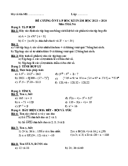 Đề cương ôn tập học kì 1 môn Toán 6 sách Cánh diều