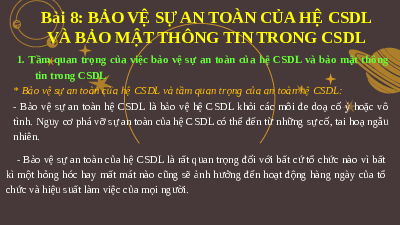 Bài 8 Chủ đề F | Bài giảng PowerPoint Tin học 11 Cánh diều