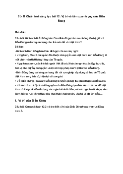Sử 11 Chân trời sáng tạo bài 12: Vị trí và tầm quan trọng của Biển Đông