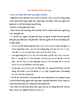 Soạn bài Khan hiếm nước ngọt | Ngữ Văn 6 Cánh Diều tập 2