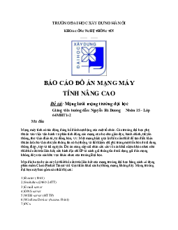 Báo cáo đồ án Mạng máy tính nâng cao đề tài "Mạng lưới mạng trường đại học"