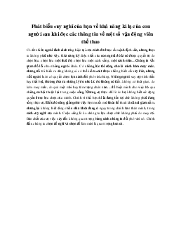 Phát biểu suy nghĩ của bạn về khả năng kì lạ của con người sau khi đọc các thông tin về một số vận động viên thể thao | Văn mẫu 11 Kết nối tri thức