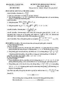 Đề thi và đáp án môn Toán khối D năm 2011