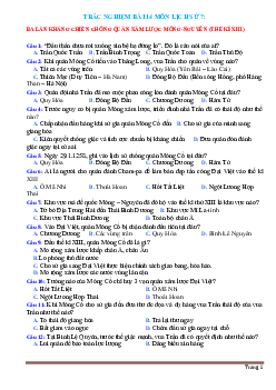 Trắc nghiệm bài 14 Lịch Sử 7: Ba lần kháng chiến chống quân xâm lược Mông-Nguyên