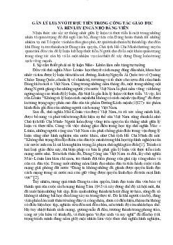 Gắn lý luận với thực tiễn trong công tác giáo dục và rèn luyện cán bộ đảng viên