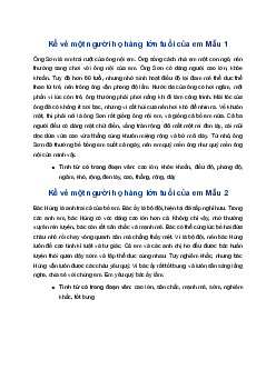 Viết đoạn văn ngắn kể về một người họ hàng lớn tuổi của em | Tập làm văn 4