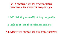 Chương 3 Tổng Cầu và Tổng Cung trong Kinh Tế Ngắn Hạn | Môn Kinh tế vĩ mô - Đại học Bách Khoa Hà Nội