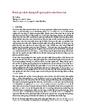 Đánh giá định lượng kết quả nghiên cứu khoa học. Các hoạt động liên quan đến khoa học và công nghệ gồm nghiên cứu, ứng dụng và sản xuất | Tài liệu Luật Hành Chính | Học viện Hành Chính Quốc Gia