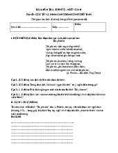 Bài kiểm tra môn Ngữ Văn 11 - Cấu tứ và hình ảnh trong thơ trữ tình