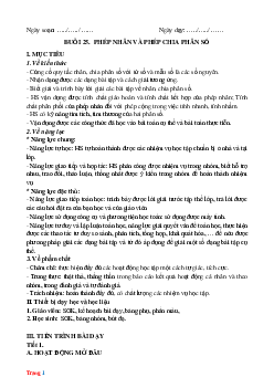 Giáo án Toán 6 bài 26: Phép nhân và phép chia phân số