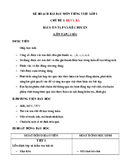 Chủ đề 2: Bé và ba | Bài 5 | Giáo án Tiếng Việt 1 bộ sách Chân trời sáng tạo