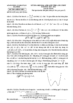 Đề học sinh giỏi tỉnh Toán 12 năm 2023 – 2024 sở GD&ĐT Hà Tĩnh