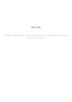 Tiểu luận | Chủ Nghĩa Xã Hội Khoa Học| Đại học Khoa học Xã hội và Nhân văn, Đại học Quốc gia Thành phố HCM