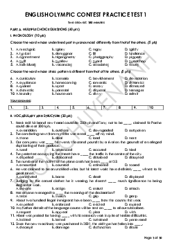 English OLYMPIC contest practice test 1