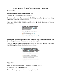 Giải Unit 6 Language | Tiếng Anh 11 Global Success