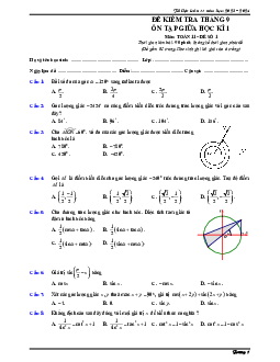 TOP 03 đề ôn tập kiểm tra giữa học kì 1 môn Toán 11 năm học 2023 – 2024