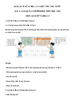 Lịch Sử và Địa Lí 4 Bài 1: Làm quen với phương tiện học tập môn Lịch sử và Địa lí | Kết nối tri thức