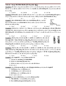 Bài tập trắc nghiệm Vật lý lớp 10 - Chương 5: Chất khí