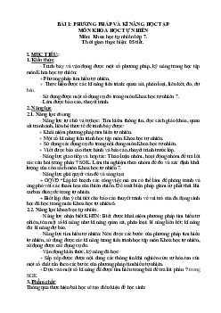 Giáo án Bài 1: Phương pháp và kĩ năng học tập môn khoa học tự nhiên | Khoa Học Tự Nhiên 7 Kết nối tri thức