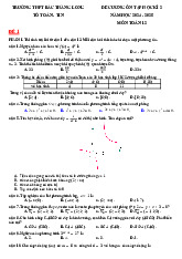 Đề cương học kì 2 Toán 12 năm 2024 – 2025 trường THPT Bắc Thăng Long – Hà Nội