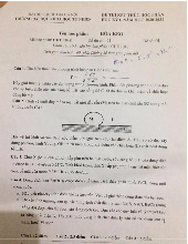 Đề thi Hóa keo đề số 1 kỳ 1 năm học 2020-2021 | Trường Đại học Khoa học tự nhiên, Đại học Quốc gia Hà Nội