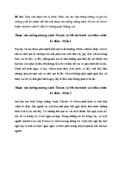Viết đoạn văn tưởng tượng cảnh Tin-tin và Mi-tin bước vào khu vườn kì diệu| Văn mẫu Tiếng việt 10| Cánh diều