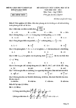 Đề thi học kỳ 2 Toán 9 năm 2023 – 2024 phòng GD&ĐT Giao Thủy – Nam Định
