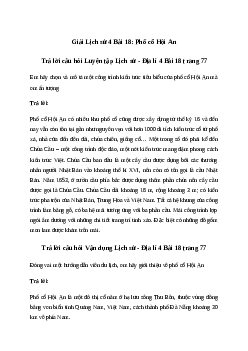 Giải Lịch sử Địa lí lớp 4 Bài 18: Phố cổ Hội An | Chân trời sáng tạo