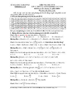 Đề thi HK2 Toán 12 năm học 2017 – 2018 sở GD và ĐT Đồng Nai