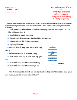 Đề Kiểm Tra Giữa Kì 2 môn Tin Học 8 năm học 2023-2024 (có đáp án)
