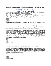 100 Bài tập hóa hữu cơ Hay và Khó có lời giải chi tiết