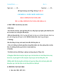 Tuần 22 Tiết 1, 2 bài 1 Giáo án Tiếng Việt 2 học kì 2| Chân trời sáng tạo