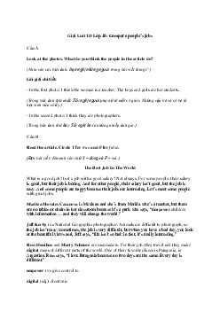 Giải Tiếng Anh 10 Unit 1D: Compare people’s jobs | Explore New Worlds