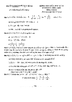 Đề thi giữa học kỳ 2 Toán 8 năm 2020 – 2021 trường THCS Khương Đình – Hà Nội