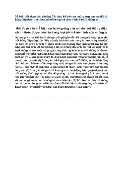 Văn mẫu 8 | Thể hiện sự hưởng ứng của em đối với thông điệp chính thức được nêu lên trong loạt phim Hành tinh của chúng ta