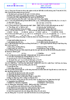 Đề ôn tập TN THPT môn Sử 2022 theo ma trận đề minh họa (có lời giải chi tiết) - Đề 7