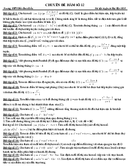 Tuyển tập 33 bài toán khảo sát hàm số – THPT Đốc Binh Kiều Toán 12