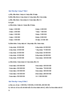 Bài 6: Toán lớp 4 trang 17, 18 Các số có nhiều chữ số Cánh diều