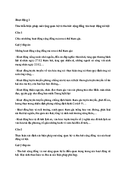 Giải Hoạt động trải nghiệm 10: Tham gia xây dựng cộng đồng | Kết Nối Tri Thức