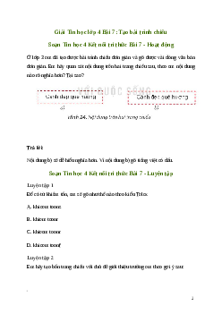 Giải Tin học lớp 4 Bài 7: Tạo bài trình chiếu | Kết nối tri thức