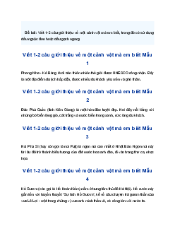 Giới thiệu về một cảnh vật mà em biết, trong đó có sử dụng dấu ngoặc đơn hoặc dấu gạch ngang | Tập làm văn 4