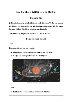 Giải Địa lí 6 Bài 6: Trái Đất trong hệ Mặt Trời | Kết nối tri thức