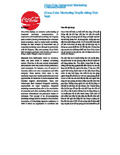 Coca-Cola Case Study 21: Integrated Marketing Communication Strategies