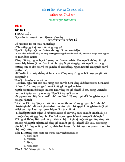 Bộ đề ôn tập ngữ văn 7 giữa học kì 1 năm 2022-2023 ( có đáp án và ma trận )