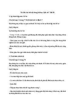 Giải Lịch sử 7 Bài 20: Việt Nam thời Lê Sơ (1428-1527) | Cánh diều