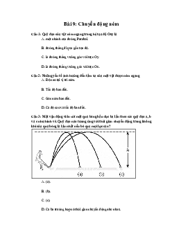 Trắc nghiệm Vật lí 10 Bài 9: Chuyển động ném | Chân trời sáng tạo